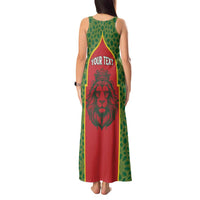 Personalized Morocco Throne Day Tank Maxi Dress King Lion Coat Of Arms