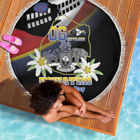 Eswatini Independece Day Beach Blanket Coat Of Arms With Map - Wonder Print Shop