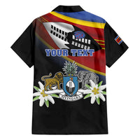 Personalized Eswatini Independece Day Family Matching Long Sleeve Bodycon Dress and Hawaiian Shirt Coat Of Arms With Map - Wonder Print Shop
