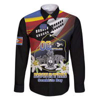 Personalized Eswatini Independece Day Family Matching Long Sleeve Bodycon Dress and Hawaiian Shirt Coat Of Arms With Map - Wonder Print Shop