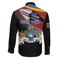 Personalized Eswatini Independece Day Family Matching Long Sleeve Bodycon Dress and Hawaiian Shirt Coat Of Arms With Map - Wonder Print Shop