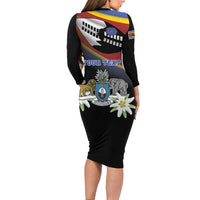 Personalized Eswatini Independece Day Family Matching Long Sleeve Bodycon Dress and Hawaiian Shirt Coat Of Arms With Map - Wonder Print Shop