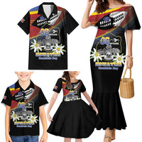 Personalized Eswatini Independece Day Family Matching Mermaid Dress and Hawaiian Shirt Coat Of Arms With Map - Wonder Print Shop