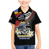 Personalized Eswatini Independece Day Family Matching Mermaid Dress and Hawaiian Shirt Coat Of Arms With Map - Wonder Print Shop