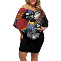 Personalized Eswatini Independece Day Family Matching Off Shoulder Short Dress and Hawaiian Shirt Coat Of Arms With Map - Wonder Print Shop