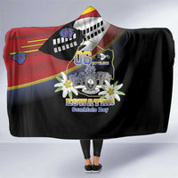 Eswatini Independece Day Hooded Blanket Coat Of Arms With Map - Wonder Print Shop