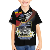 Personalized Eswatini Independece Day Kid Hawaiian Shirt Coat Of Arms With Map - Wonder Print Shop