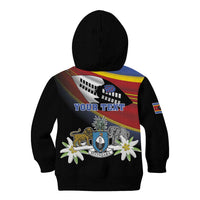 Personalized Eswatini Independece Day Kid Hoodie Coat Of Arms With Map - Wonder Print Shop