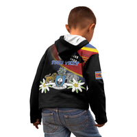Personalized Eswatini Independece Day Kid Hoodie Coat Of Arms With Map - Wonder Print Shop