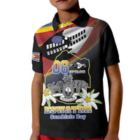 Personalized Eswatini Independece Day Kid Polo Shirt Coat Of Arms With Map - Wonder Print Shop