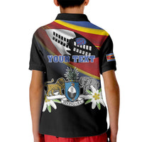 Personalized Eswatini Independece Day Kid Polo Shirt Coat Of Arms With Map - Wonder Print Shop