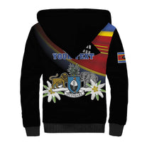 Personalized Eswatini Independece Day Sherpa Hoodie Coat Of Arms With Map - Wonder Print Shop