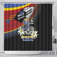 Eswatini Independece Day Shower Curtain Coat Of Arms With Map - Wonder Print Shop