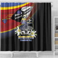 Eswatini Independece Day Shower Curtain Coat Of Arms With Map - Wonder Print Shop