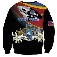 Personalized Eswatini Independece Day Sweatshirt Coat Of Arms With Map - Wonder Print Shop