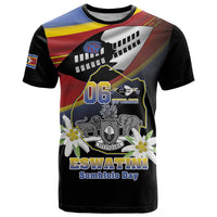 Personalized Eswatini Independece Day T Shirt Coat Of Arms With Map - Wonder Print Shop