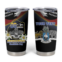 Personalized Eswatini Independece Day Tumbler Cup Coat Of Arms With Map - Wonder Print Shop