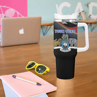 Personalized Eswatini Independece Day Tumbler With Handle Coat Of Arms With Map - Wonder Print Shop