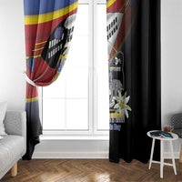 Eswatini Independece Day Window Curtain Coat Of Arms With Map - Wonder Print Shop