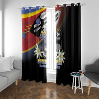 Eswatini Independece Day Window Curtain Coat Of Arms With Map - Wonder Print Shop