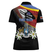 Personalized Eswatini Independece Day Women Polo Shirt Coat Of Arms With Map - Wonder Print Shop