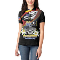 Personalized Eswatini Independece Day Women Polo Shirt Coat Of Arms With Map - Wonder Print Shop