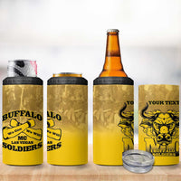 Personalized African American Buffalo Soldier 4 in 1 Can Cooler Tumbler We Can We Will - Yellow - Wonder Print Shop