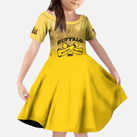 Personalized African American Buffalo Soldier Kid Short Sleeve Dress We Can We Will - Yellow - Wonder Print Shop