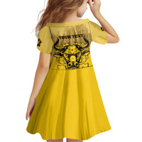 Personalized African American Buffalo Soldier Kid Short Sleeve Dress We Can We Will - Yellow - Wonder Print Shop