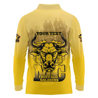 Personalized African American Buffalo Soldier Long Sleeve Polo Shirt We Can We Will - Yellow - Wonder Print Shop