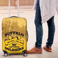 African American Buffalo Soldier Luggage Cover We Can We Will - Yellow - Wonder Print Shop