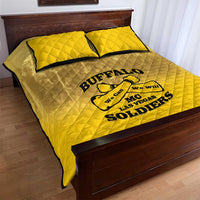 African American Buffalo Soldier Quilt Bed Set We Can We Will - Yellow - Wonder Print Shop
