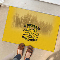 African American Buffalo Soldier Rubber Doormat We Can We Will - Yellow - Wonder Print Shop