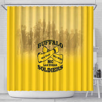 African American Buffalo Soldier Shower Curtain We Can We Will - Yellow - Wonder Print Shop