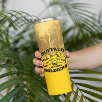 Personalized African American Buffalo Soldier Skinny Tumbler We Can We Will - Yellow - Wonder Print Shop