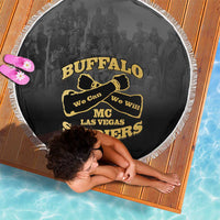African American Buffalo Soldier Beach Blanket We Can We Will - Black - Wonder Print Shop