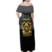 Personalized African American Buffalo Soldier Off Shoulder Maxi Dress We Can We Will - Black - Wonder Print Shop