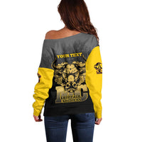 Personalized African American Buffalo Soldier Off Shoulder Sweater We Can We Will - Black - Wonder Print Shop