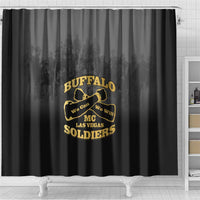 African American Buffalo Soldier Shower Curtain We Can We Will - Black - Wonder Print Shop