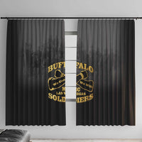 African American Buffalo Soldier Window Curtain We Can We Will - Black - Wonder Print Shop