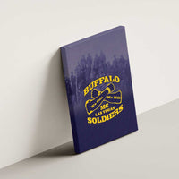 African American Buffalo Soldier Canvas Wall Art We Can We Will - Navy Blue - Wonder Print Shop