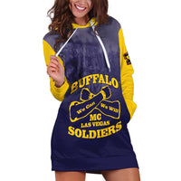Personalized African American Buffalo Soldier Hoodie Dress We Can We Will - Navy Blue - Wonder Print Shop