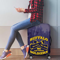 African American Buffalo Soldier Luggage Cover We Can We Will - Navy Blue - Wonder Print Shop