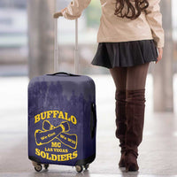 African American Buffalo Soldier Luggage Cover We Can We Will - Navy Blue - Wonder Print Shop