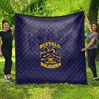 African American Buffalo Soldier Quilt We Can We Will - Navy Blue - Wonder Print Shop