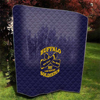 African American Buffalo Soldier Quilt We Can We Will - Navy Blue - Wonder Print Shop