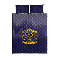 African American Buffalo Soldier Quilt Bed Set We Can We Will - Navy Blue - Wonder Print Shop