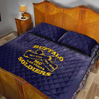 African American Buffalo Soldier Quilt Bed Set We Can We Will - Navy Blue - Wonder Print Shop