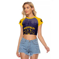 Personalized African American Buffalo Soldier Raglan Cropped T Shirt We Can We Will - Navy Blue - Wonder Print Shop