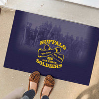 African American Buffalo Soldier Rubber Doormat We Can We Will - Navy Blue - Wonder Print Shop